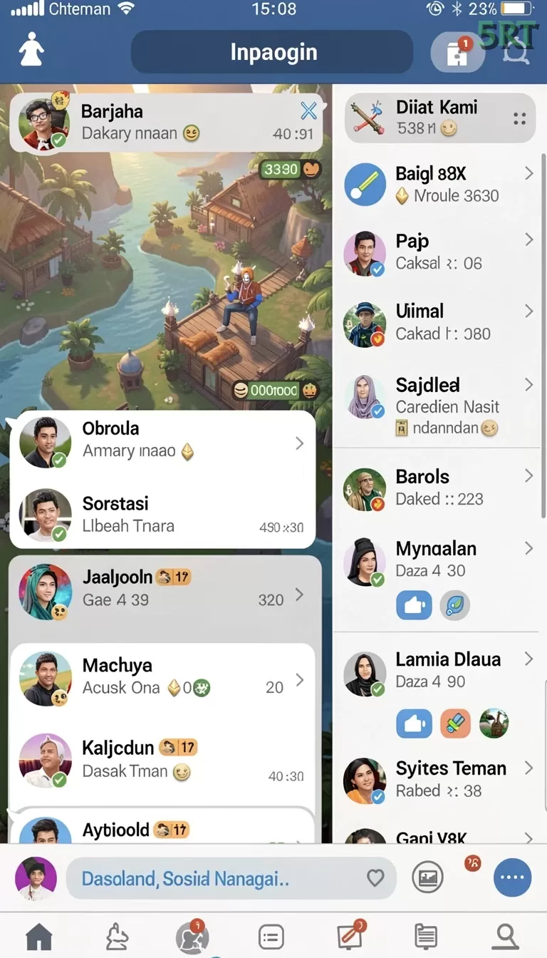 Cuplikan layar menu unduhan 5rt untuk perangkat Android